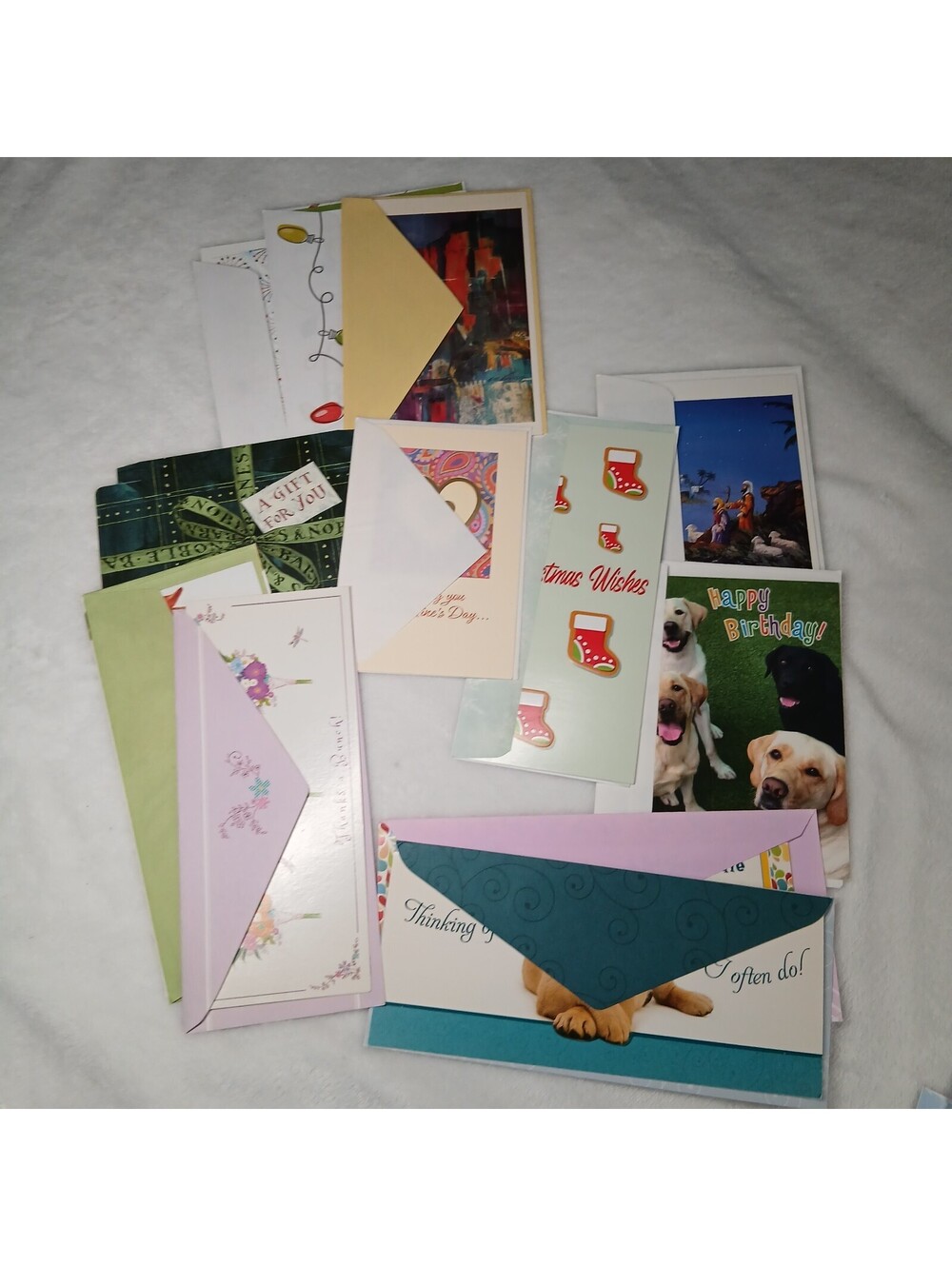 12 Count Assorted Greeting Cards Lot Mixed Note Cards Stationery Envelopes